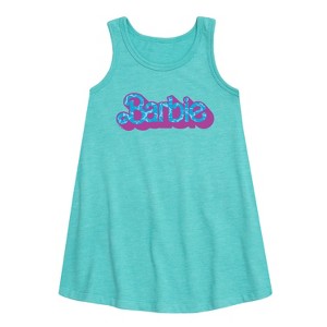 - Barbie - Pool Water Reflection Graphic Sleeveless Aline Dress - 1 of 2