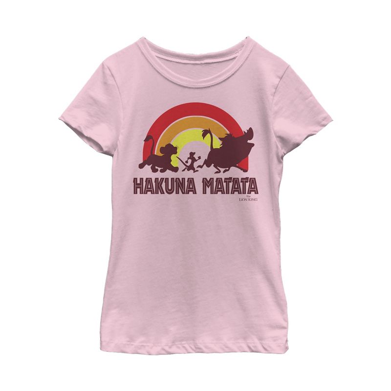 Girl's Lion King Hakuna Matata Rainbow T-Shirt, 1 of 5