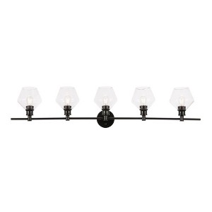 Elegant Lighting Gene 5 light Black and Clear glass Wall sconce - 1 of 4