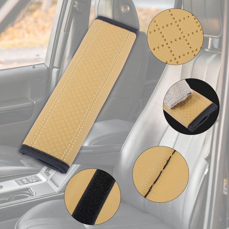 Unique Bargains 4pcs Microfiber Leather Car Seat Belt Shoulder Pad Mat Cover, 3 of 7
