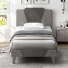 Costway Full/Qween/Twin Size Upholstered Platform Bed Frame Velvet Headboard Mattress Foundation - 3 of 4