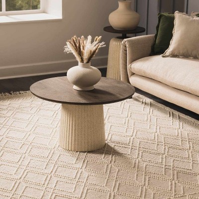 Hauteloom Ramsbury Beige Trellis Wool Rug