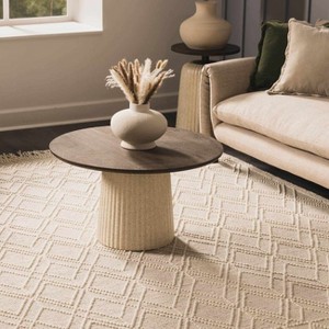 Hauteloom Ramsbury Beige Trellis Wool Rug - 1 of 4