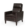 Push Back Recliner Chair, Faux Leather with Plush Foam Cushion & Solid Wood Legs - 3 of 4