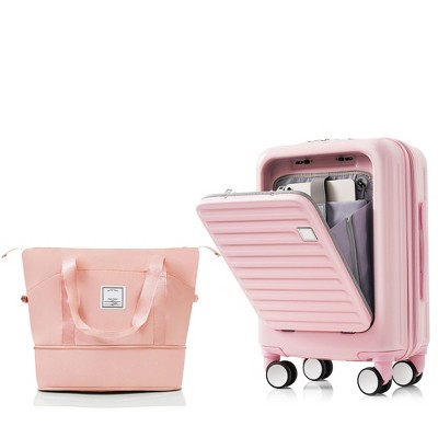 YONWAY Luggage, 20-Inch Carry-On Luggage with Expandable Travel Bag Set, ABS Hard Shell, with Cup Holder