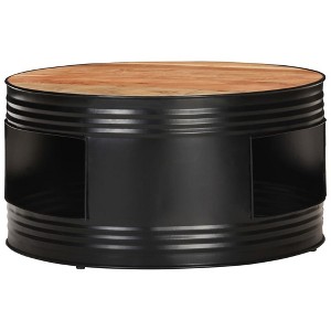 vidaXL Coffee Table Bowl-shaped End Table with Steel Base Solid Wood Reclaimed - 1 of 4