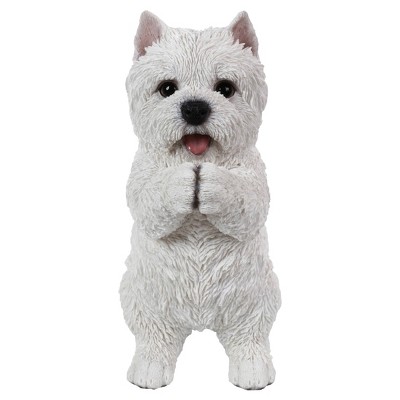 8.5" Polyresin Playing Westie Puppy Outdoor Statue White - Hi-Line Gift