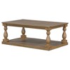 Vintage Coffee Table with Artistic Vase Column Legs and Luxurious Pine Veneer for Living Room or Study Room - 4 of 4