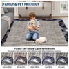Modern Checkered Bordered Area Rug Machine Washable Rug Low Pile Throw Carpet Non Slip Non Shedding Floor Cover - 4 of 4
