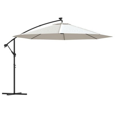 vidaXL Cantilever Garden Parasol Sand Polyester fabric Large Tiltable