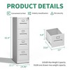 Munora - 4-Drawer Vertical File Cabinet with Lock - Heavy Duty for A4/Letter/Legal Files - White - 2 of 4