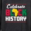 Women's - Instant Message - Celebrate Black History Month Lightweight French Terry Wide Neck Long Sleeve Graphic Shirt - 2 of 4