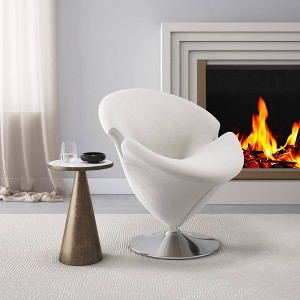 Set of 2 Tulip Velvet Swivel Accent Chairs - Manhattan Comfort - 1 of 4