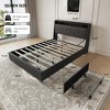 ALEXOUN Platform Metal Bed Frame with Upholstered Headboard & Storage Drawers,Noise-Free,No Box Spring Needed(Bed Frame Only), - 3 of 4