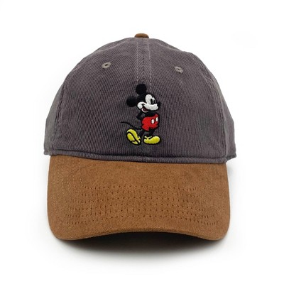 Men's Mickey Mouse Corduroy Brim Dad Hat - Gray