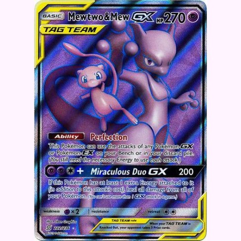 Pokemon Unified Minds Ultra Rare Mewtwo And Mew Gx 222