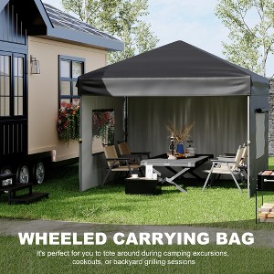 Canopy Tent 10x10 Easy Pop Up, Outdoor Shade Instant Canopy Tents, Comercial Instant Heavy DutyCanopy Pop Up Tent with 3 Sidewalls - 1 of 4