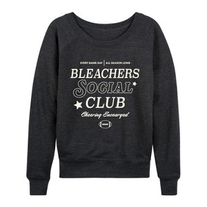 Women's - Instant Message - Bleachers Social Club Lightweight French Terry Wide Neck Long Sleeve Graphic Shirt - 1 of 4