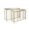 Set of 2 Contemporary Console Tables Gold - Olivia & May: Sturdy Iron, Glass Top, No Assembly Required - 3 of 3