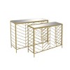 Set of 2 Contemporary Console Tables Gold - Olivia & May: Sturdy Iron, Glass Top, No Assembly Required - image 3 of 3