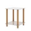 GlasFlength Living Room Modern Minimalist End Tables, Stylish and Fashion, Space Saving for Small Homes Spaces, White,15.75”*19.37”*15.75" - 2 of 4