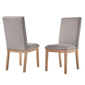 Amiford Nailhead Accent Dining Chair Set of 2 Smoke - Inspire Q, Grey