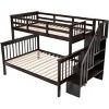 Streamdale Stairway Twin-Over-Full Bunk Bed with Storage and Guard Rail for Bedroom, Espresso color - 3 of 4