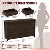6/7 Drawer Dresser for Bedroom, Wooden Chest of Drawers, Fluted TV Stand, Storage Organizer for Living Room, Hallway and Entryway - 2 of 4