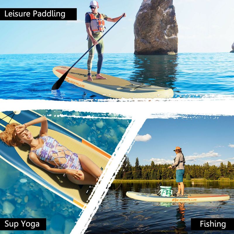 Costway 10.5ft or 11ft Inflatable Stand Up Paddle Board Surfboard with Bag Aluminum Paddle Pump, 5 of 11