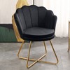 Vanity Chair with Back, Velvet Shell Accent Chair for Living Room, Criss Cross Chair with Gold Legs, Makeup Chair for Bedroom Desk Chair - 4 of 4