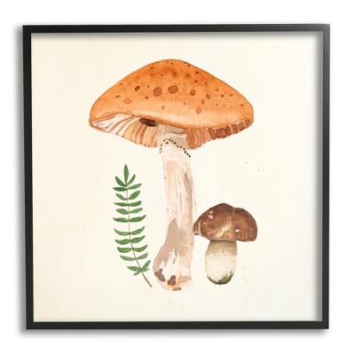 Stupell Industries Woodland Mushroom Botanical Fern Framed Giclee
