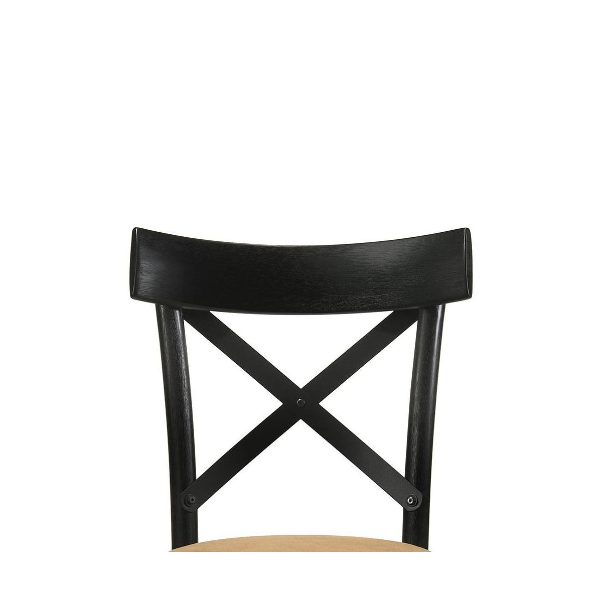 20" Hillary Dining Chair Brown Leather Aire, Walnut and Black Finish - Acme Furniture - thumbnail 2