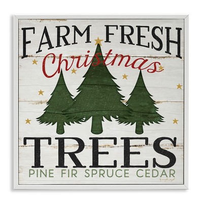 Stupell Industries Farm Fresh Christmas Trees, 17" x 17"