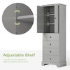 Tall Storage Cabinet with 2 Doors and 4 Drawers, Adjustable Shelves, Freestanding MDF Cabinet with Anti-Tip Kit - 3 of 4