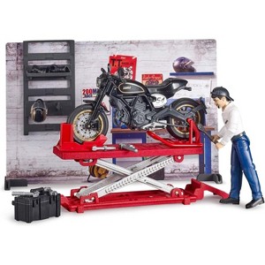 Bruder Bworld Motorcycle Service Shop Set - 1 of 4