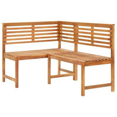 vidaXL Patio Corner Bench 55.1Inch Solid Acacia Wood