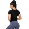 Workout Crop Tops for Women Short Sleeve Workout Shirts for Running Gym Yoga Athletic Exercise - image 2 of 4