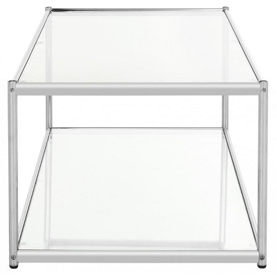 Bauhaus Chrome Glass Rectangular Coffee Table