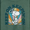 Women's - Peanuts - Keep On Lightweight French Terry Wide Neck Long Sleeve Shirt - 2 of 4