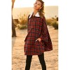 Slickblue Women's Plaid Cape-Style Pullover with Mock Neck, Zipper Detail, and Front Pocket – Rust, Sizes S/M - 4 of 4