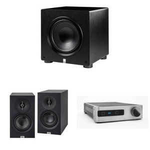Elac DS-A101-G - Discovery Amplifier with Wi-Fi - Grey, Elac DB53-BK - Debut 3.0 5.25" Bookshelf Speakers - Black, Pair and Elac PS350-BK - Varro P... - 1 of 4