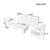 4-Piece Outdoor Patio Seating Set, Round Armrest Conversation Chair with Coffee Table, Chairs with Iron Frame and Foam Cushions-Cuddlewood - 3 of 4