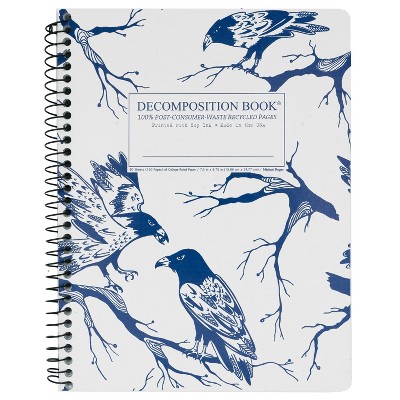 Decomposition Book 7.5"x9.75" 160 Pages College Ruled Spiral Notebook Ravens