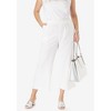 Jessica London Women's Plus Size Wide Leg Linen Crop Pant - 4 of 4