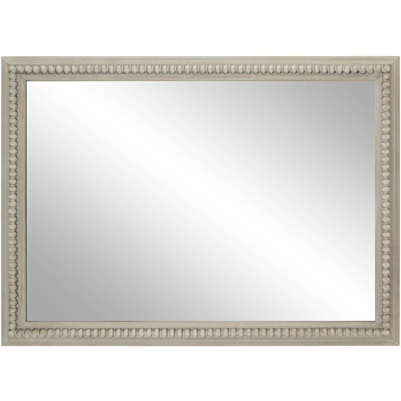 Noble Park Rectangular Vanity Wall Mirror Vintage Rustic Farmhouse Beaded Gray Washed Wood Frame 25 1/2" Wide for Bathroom Bedroom Living Room House, 5 of 10