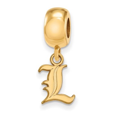 Black Bow Jewelry 14k Yellow Gold Plated Sterling Silver Louisville Cardinals NCAA Bead Charm
