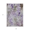 Purple Lavender And Artichoke Green Floral Washable Indoor Outdoor Area Rug - 3 of 4