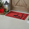 HomeRoots 17" X 29" Red And Black Christmas Deer Welcome Outdoor Coir Door Mat - 2 of 4