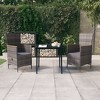 vidaXL Patio Dining Set 3 Piece with Cushions - Gray and Brown - 31.5" Table Length - 2 of 4