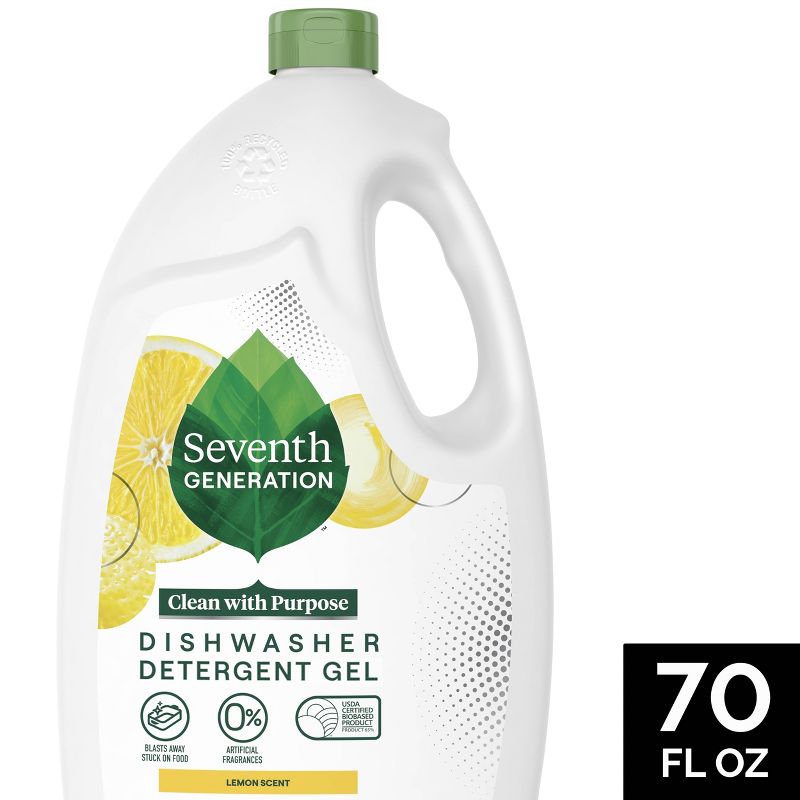 Seventh Generation Lemon Natural Dishwasher Detergent Gel - 70oz, 1 of 9